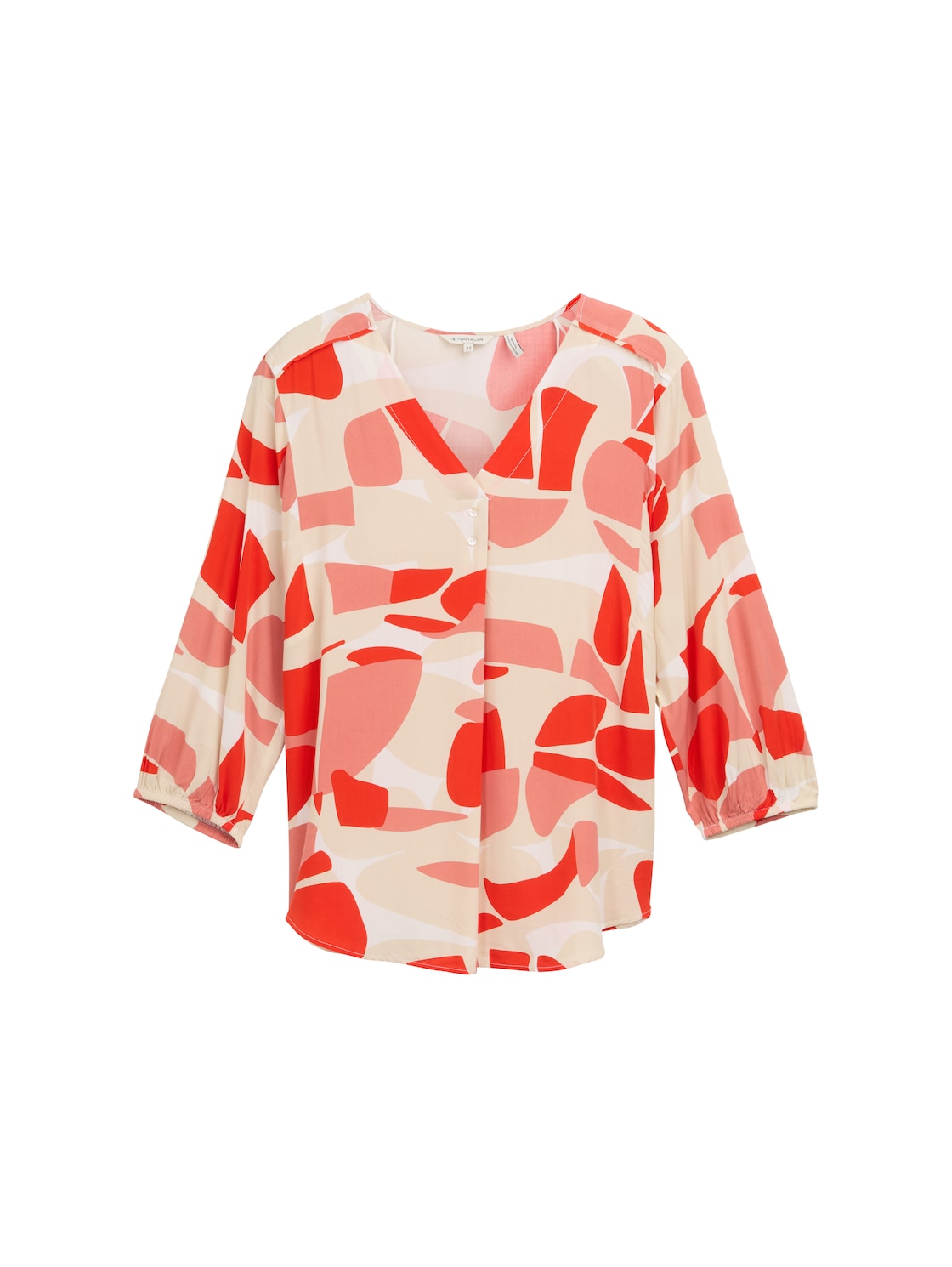 TOM TAILOR Damen Bluse mit Muster, rot, Gemustert, Gr. 46 von Tom Tailor