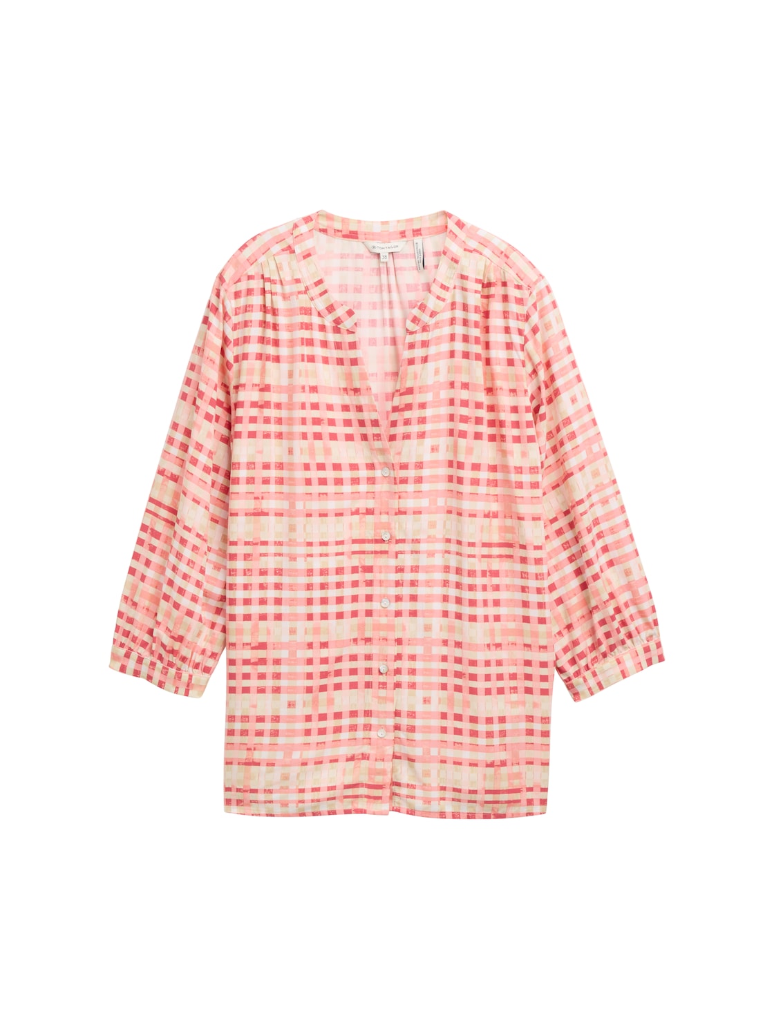 TOM TAILOR Damen Bluse mit Muster, rot, Kariert, Gr. 38 von Tom Tailor