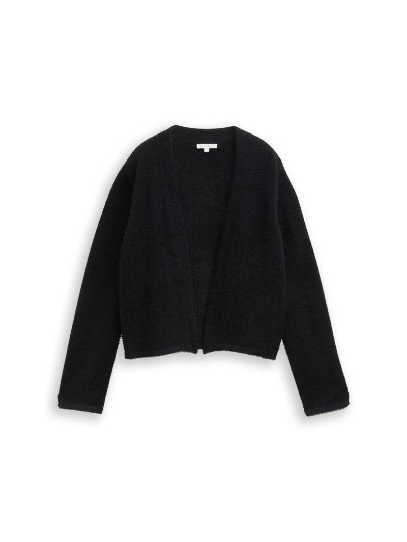TOM TAILOR Damen Cardigan aus Federgarn, schwarz, Uni, Gr. L TOM TAILOR Damen Cardigan aus Federgarn, schwarz, Uni, Gr. L von Tom Tailor