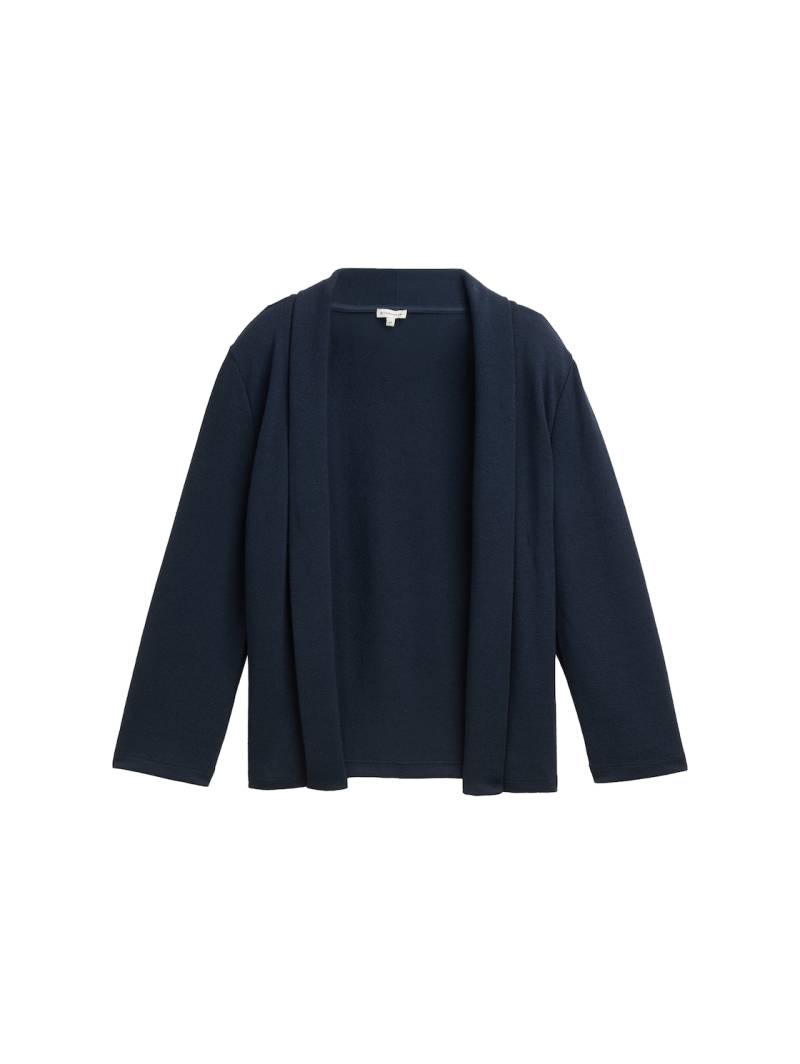 TOM TAILOR Damen Cardigan mit Schalkragen, blau, Uni, Gr. XS von Tom Tailor
