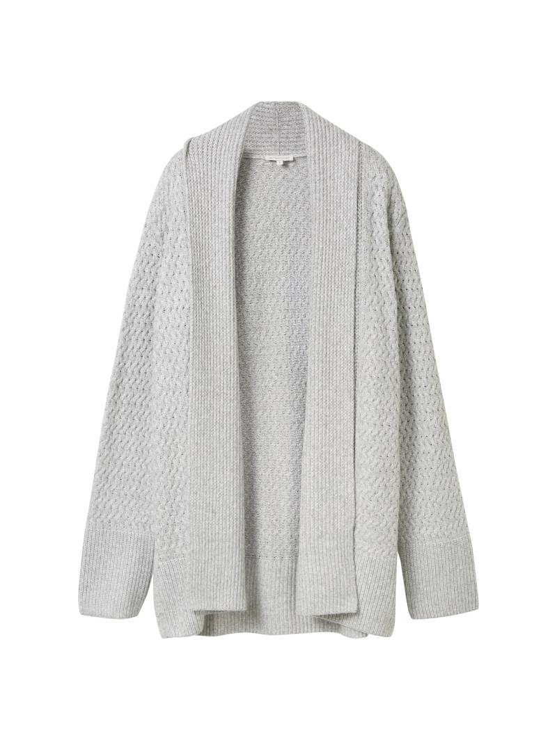 TOM TAILOR Damen Cardigan mit Struktur, grau, Uni, Gr. XXL TOM TAILOR Damen Cardigan mit Struktur, grau, Uni, Gr. XXL von Tom Tailor