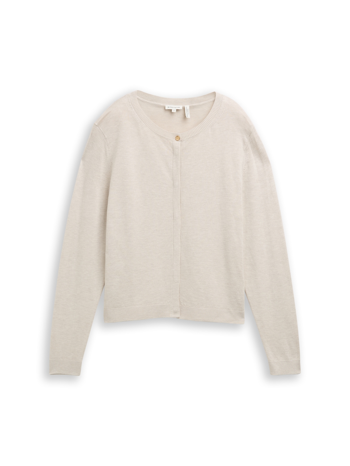TOM TAILOR Damen Cardigan mit verdeckter Knopfleiste, beige, Meliert, Gr. XS von Tom Tailor