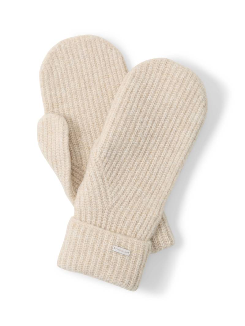 TOM TAILOR Damen Cosy Fäustlinge, beige, Meliert, Gr. ONESIZE von Tom Tailor