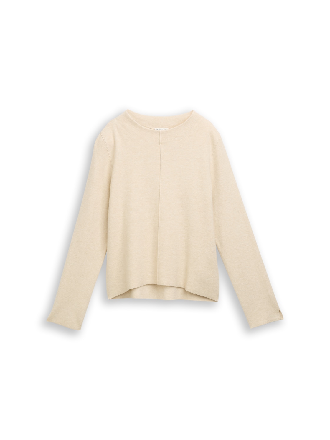 TOM TAILOR Damen Cropped Strickpullover mit Stehkragen, beige, Meliert, Gr. M TOM TAILOR Damen Cropped Strickpullover mit Stehkragen, beige, Meliert, Gr. M von Tom Tailor