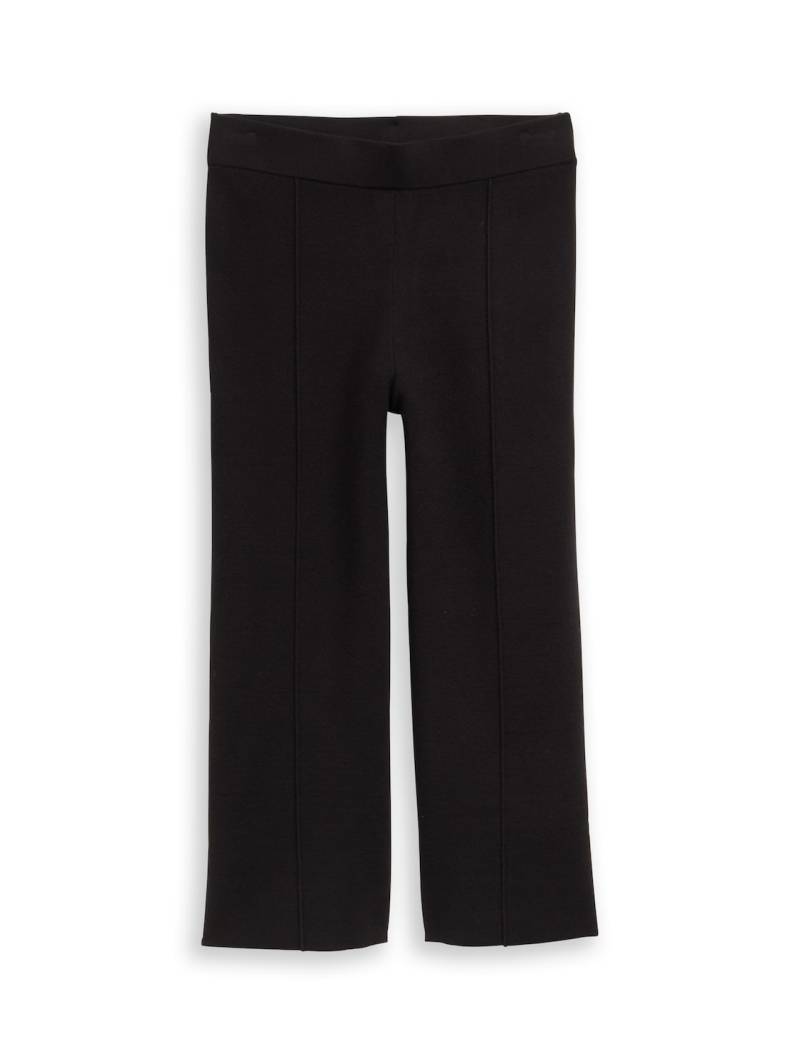TOM TAILOR Damen Culotte Strickhose, schwarz, Uni, Gr. 42 von Tom Tailor