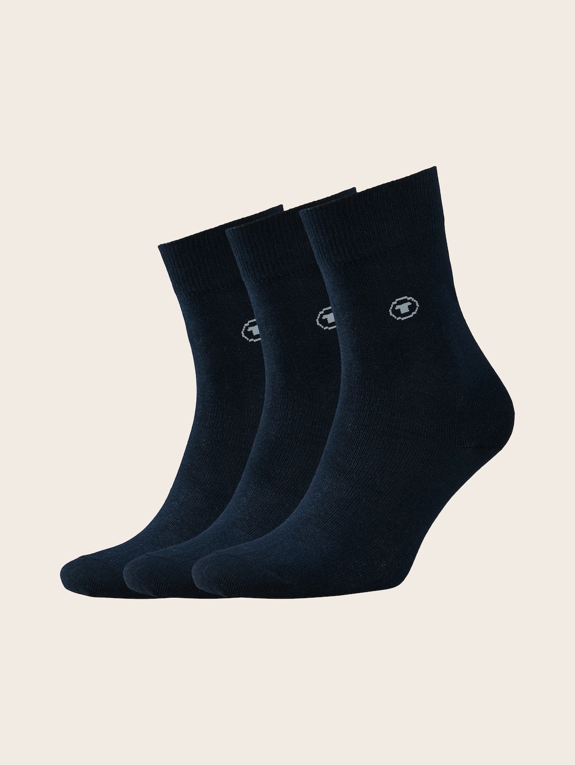 TOM TAILOR Damen Dreierpack Basic Socken, blau, Textprint, Gr. 35-38 von Tom Tailor