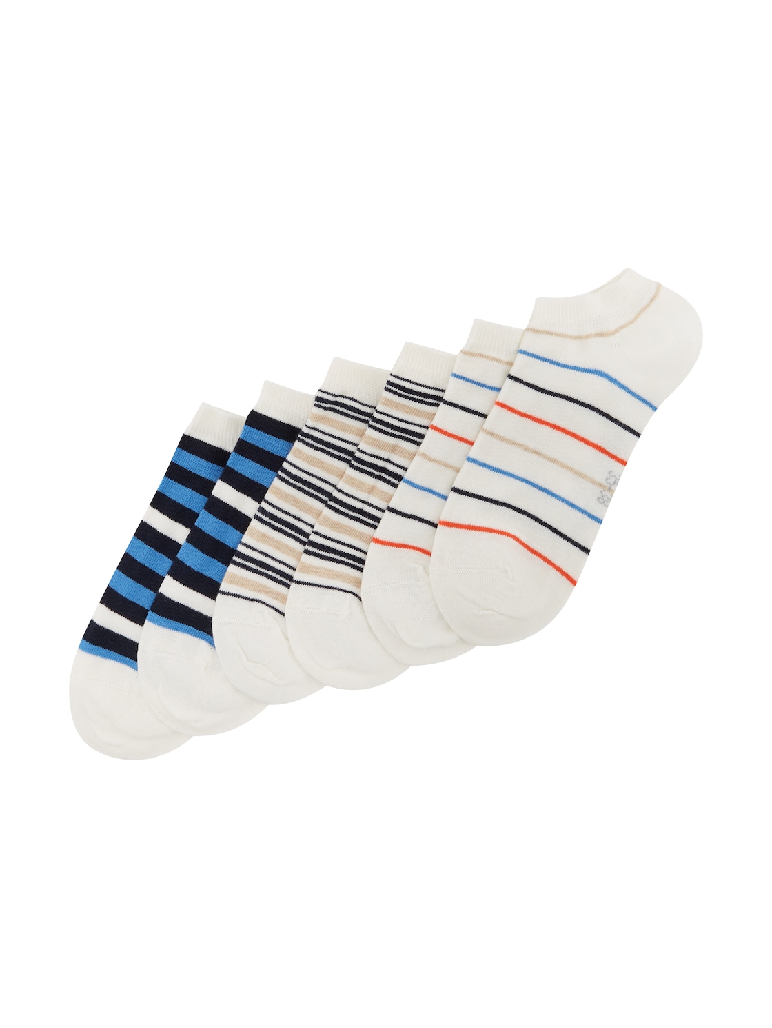 TOM TAILOR Damen Dreierpack Sneaker Socken, blau, Muster, Gr. 35-38 von Tom Tailor