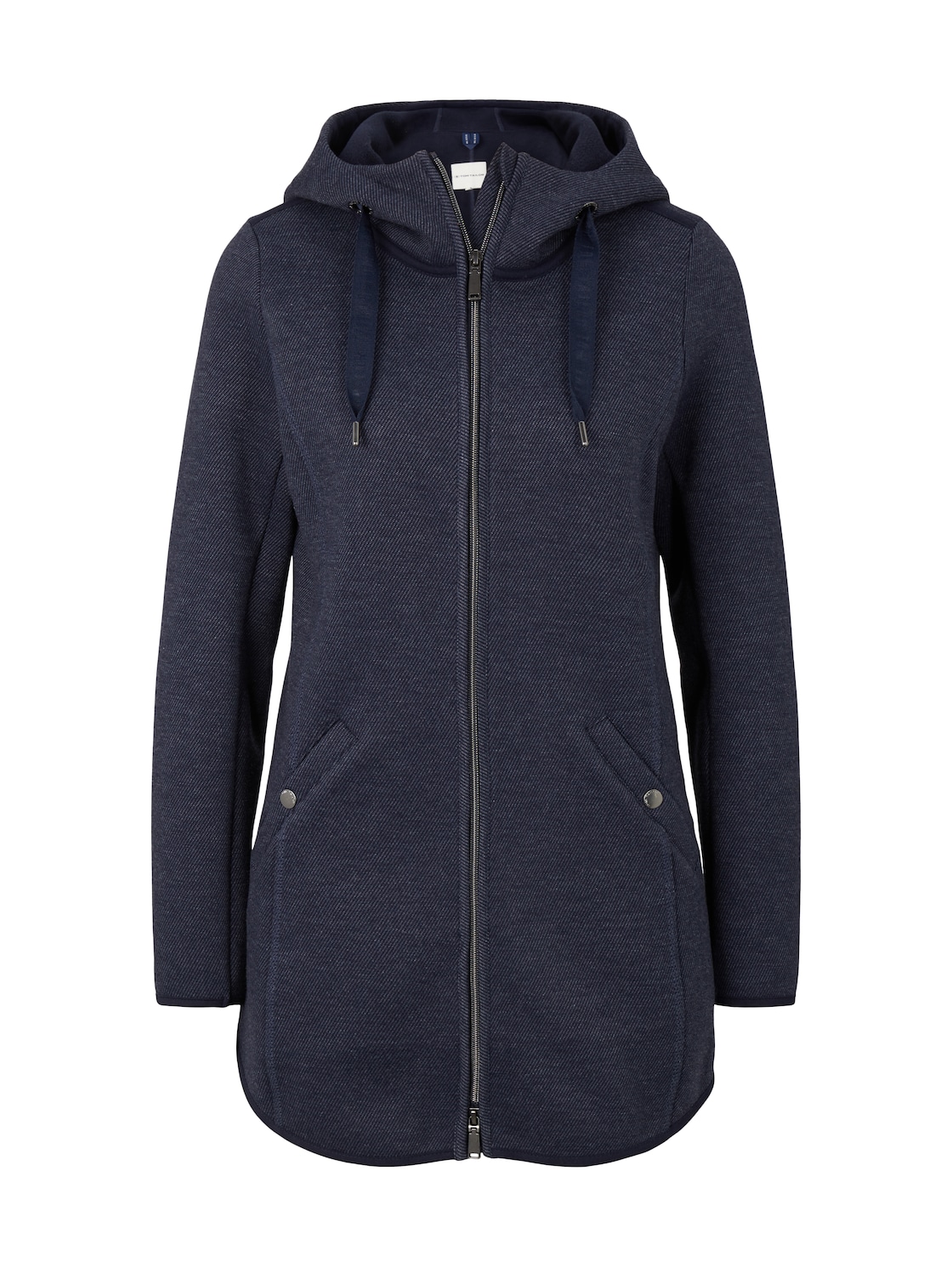 TOM TAILOR Damen Sweatjacke mit Kapuze, blau, Gr. S von Tom Tailor