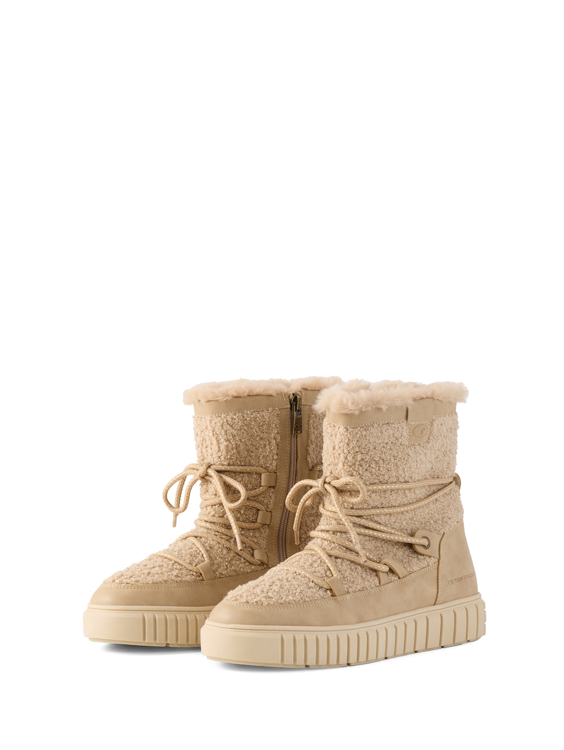 TOM TAILOR Damen Gefütterte Schneestiefel, beige, Uni, Gr. 36 von Tom Tailor