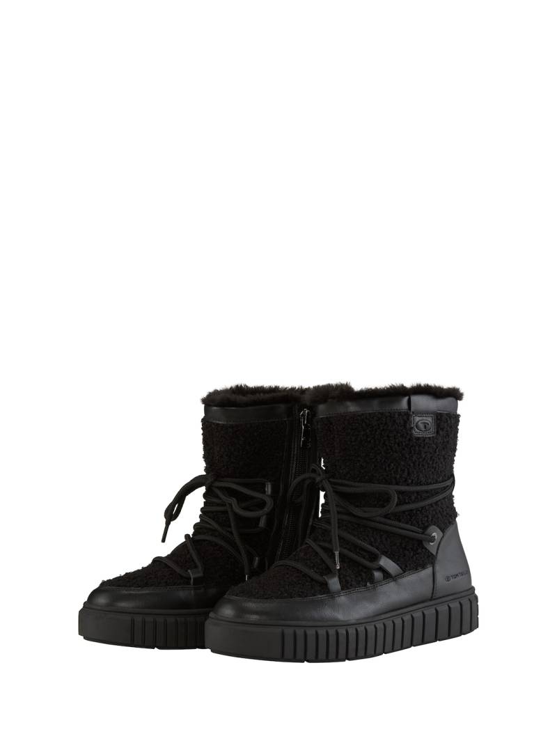 TOM TAILOR Damen Gefütterte Schneestiefel, schwarz, Uni, Gr. 41 von Tom Tailor