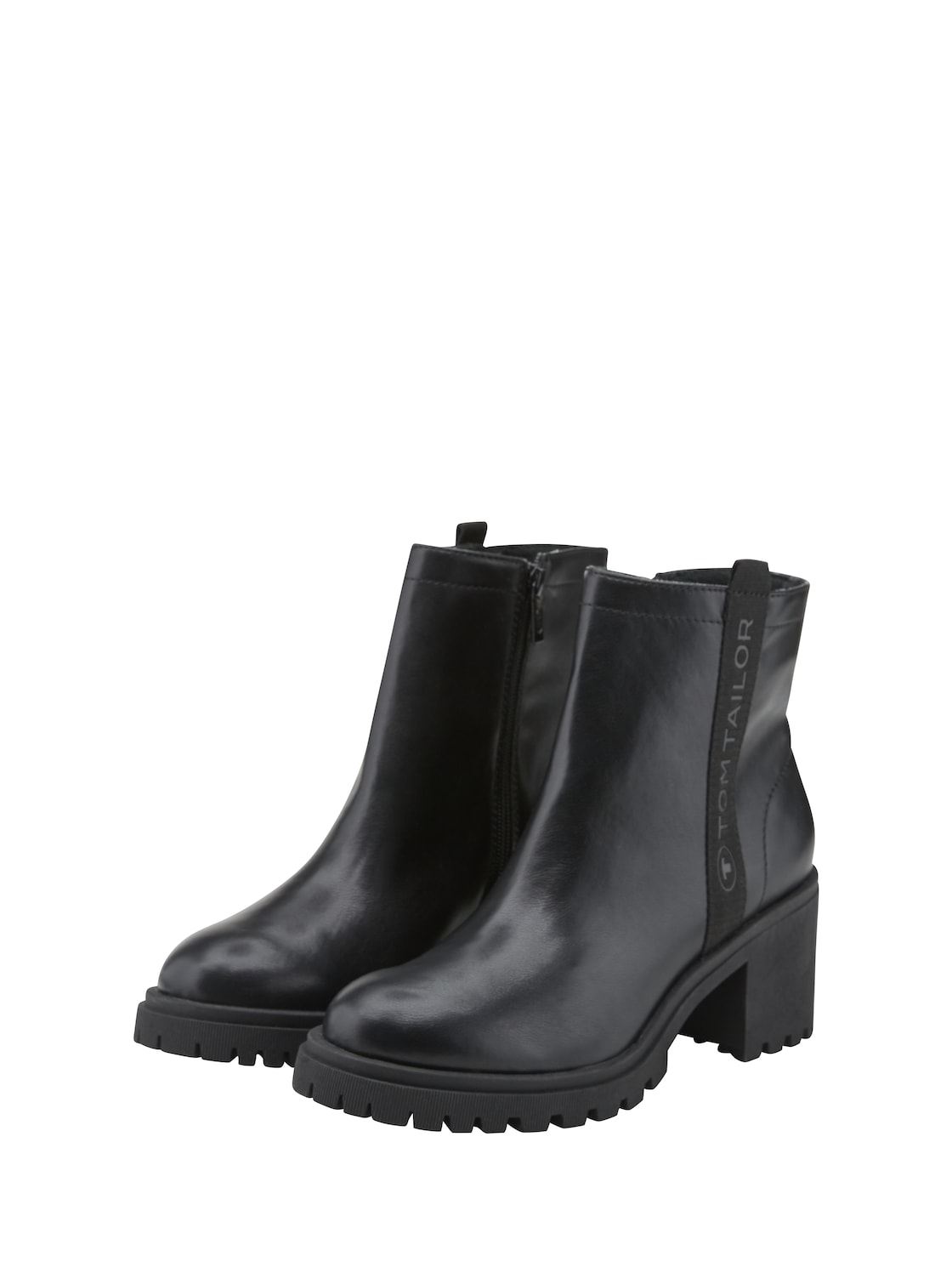 TOM TAILOR Damen Gefütterte Stiefeletten, schwarz, Uni, Gr. 38 von Tom Tailor