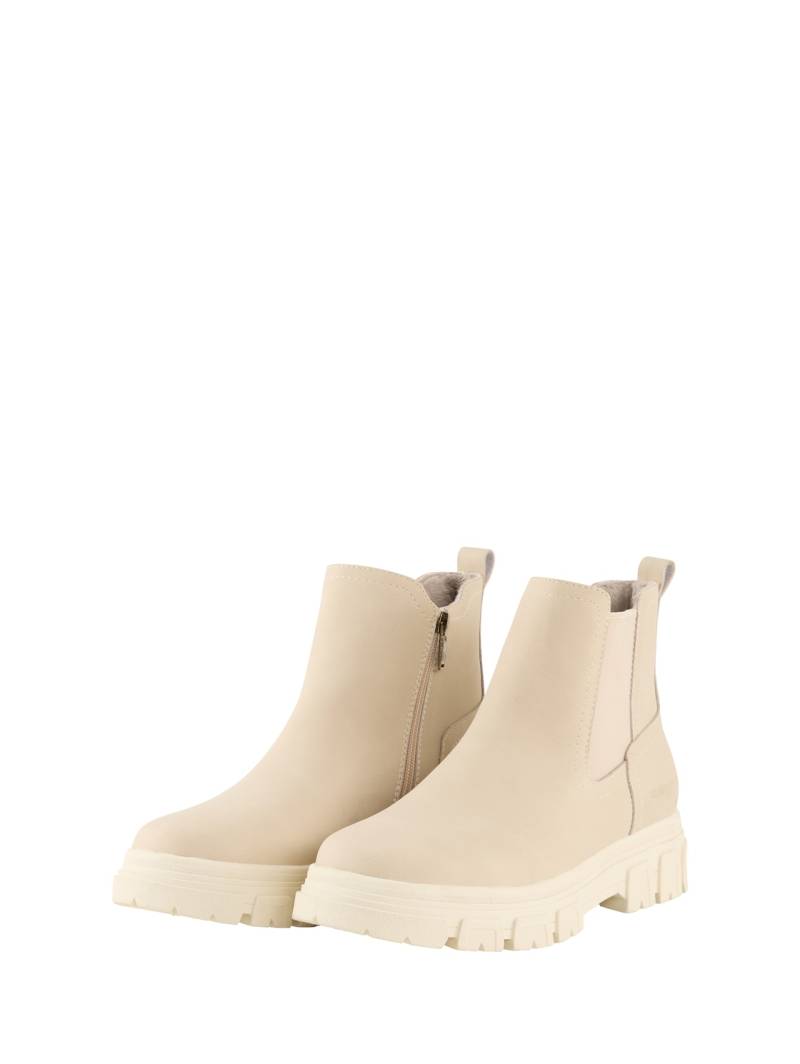 TOM TAILOR Damen Gefütterte Stiefeletten mit Gummieinsatz, beige, Uni, Gr. 36 von Tom Tailor