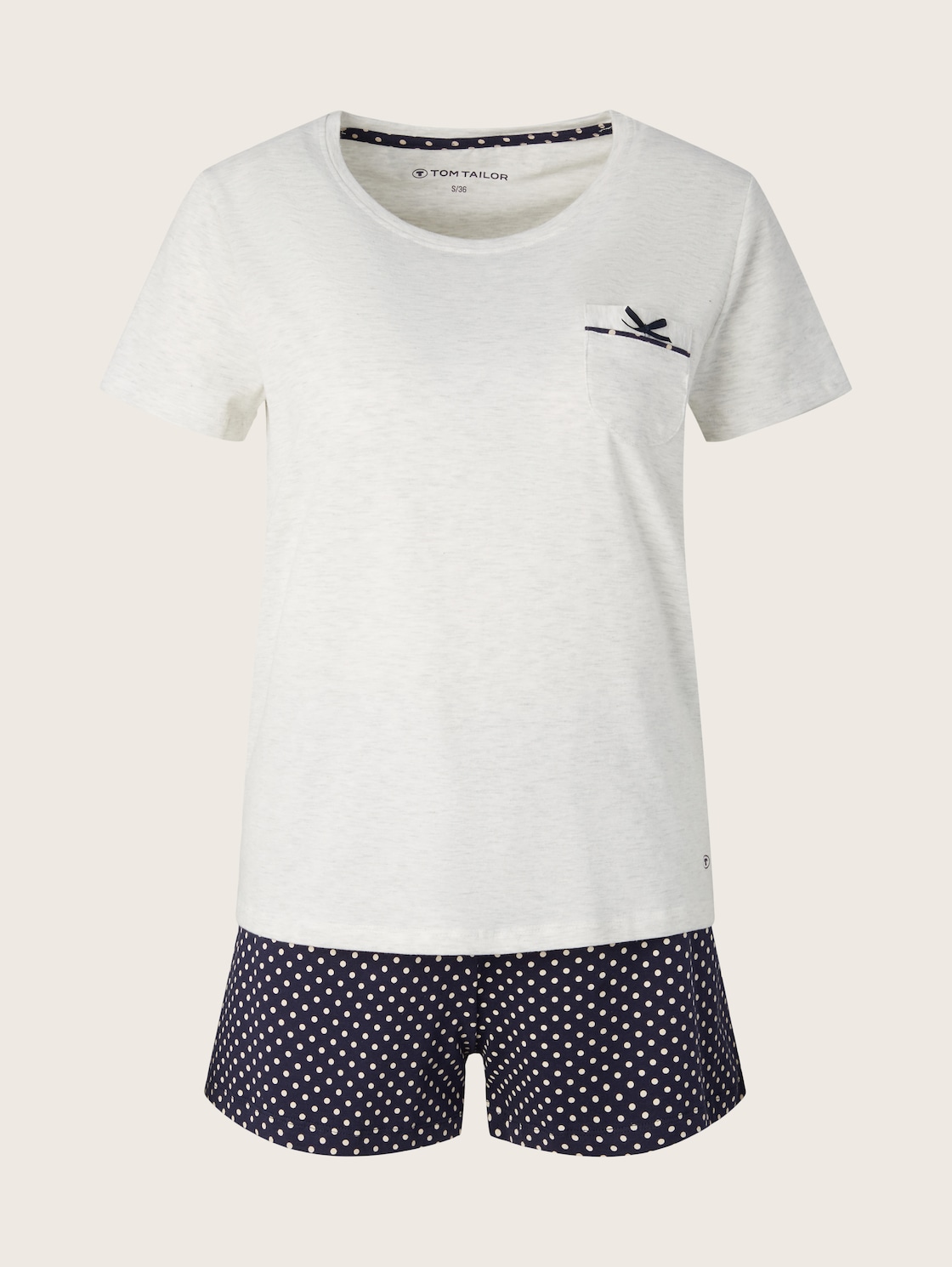 TOM TAILOR Damen Gemustertes Pyjama-Set mit Shorts, blau, Punktemuster, Gr. 40 von Tom Tailor