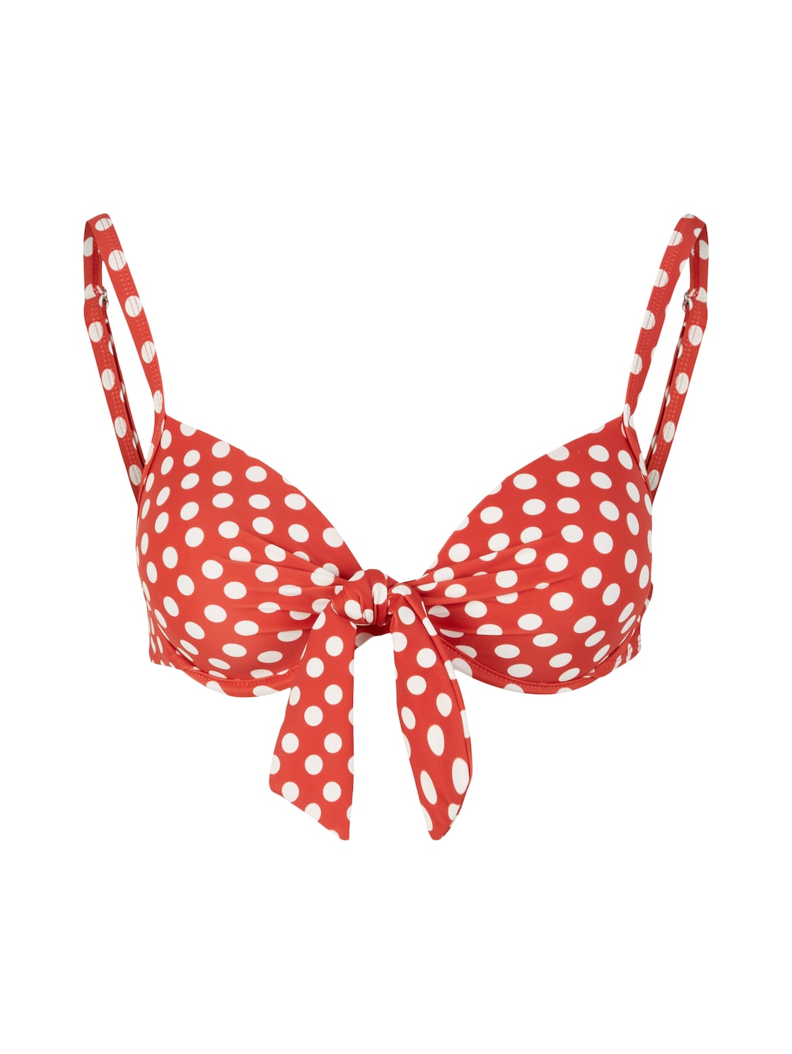 TOM TAILOR Damen Gepunktetes Push-Up Bikinitop, rot, Punktemuster, Gr. 38B von Tom Tailor