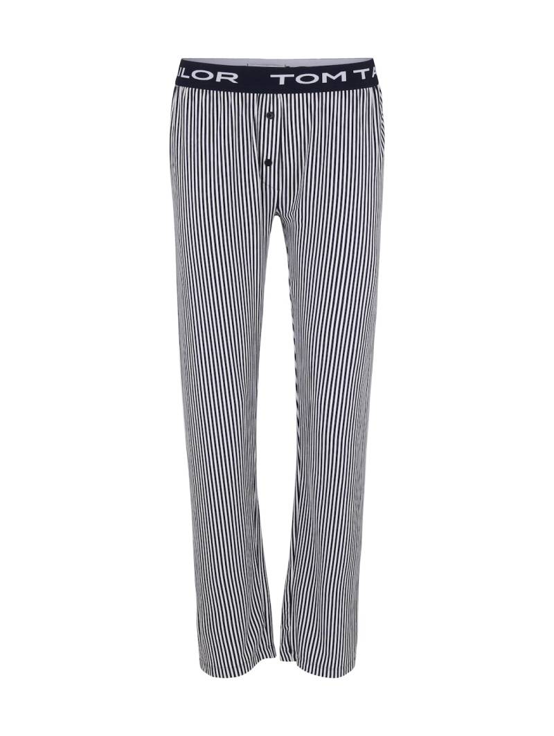 TOM TAILOR Damen Pyjamahose mit Streifenmuster, blau, Gestreift, Gr. 46 von Tom Tailor