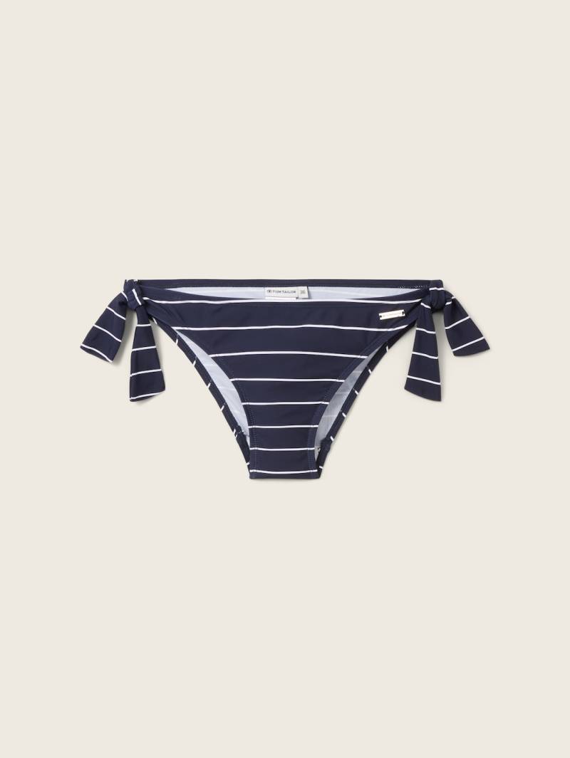 TOM TAILOR Damen Gestreifter Bikini-Slip, blau, Streifenmuster, Gr. 38 von Tom Tailor