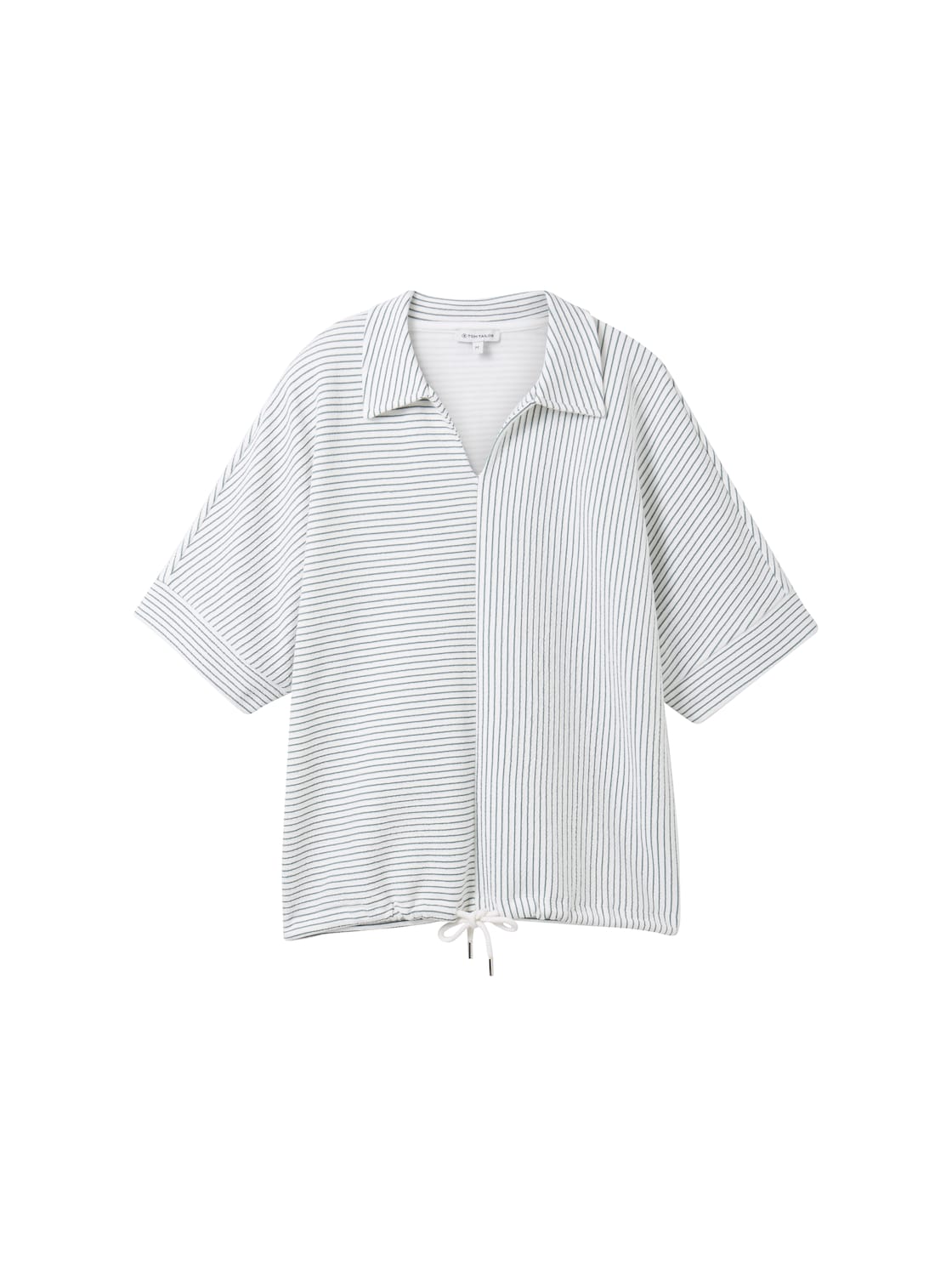 TOM TAILOR Damen Gestreiftes Sweatshirt, weiß, Streifenmuster, Gr. XL von Tom Tailor
