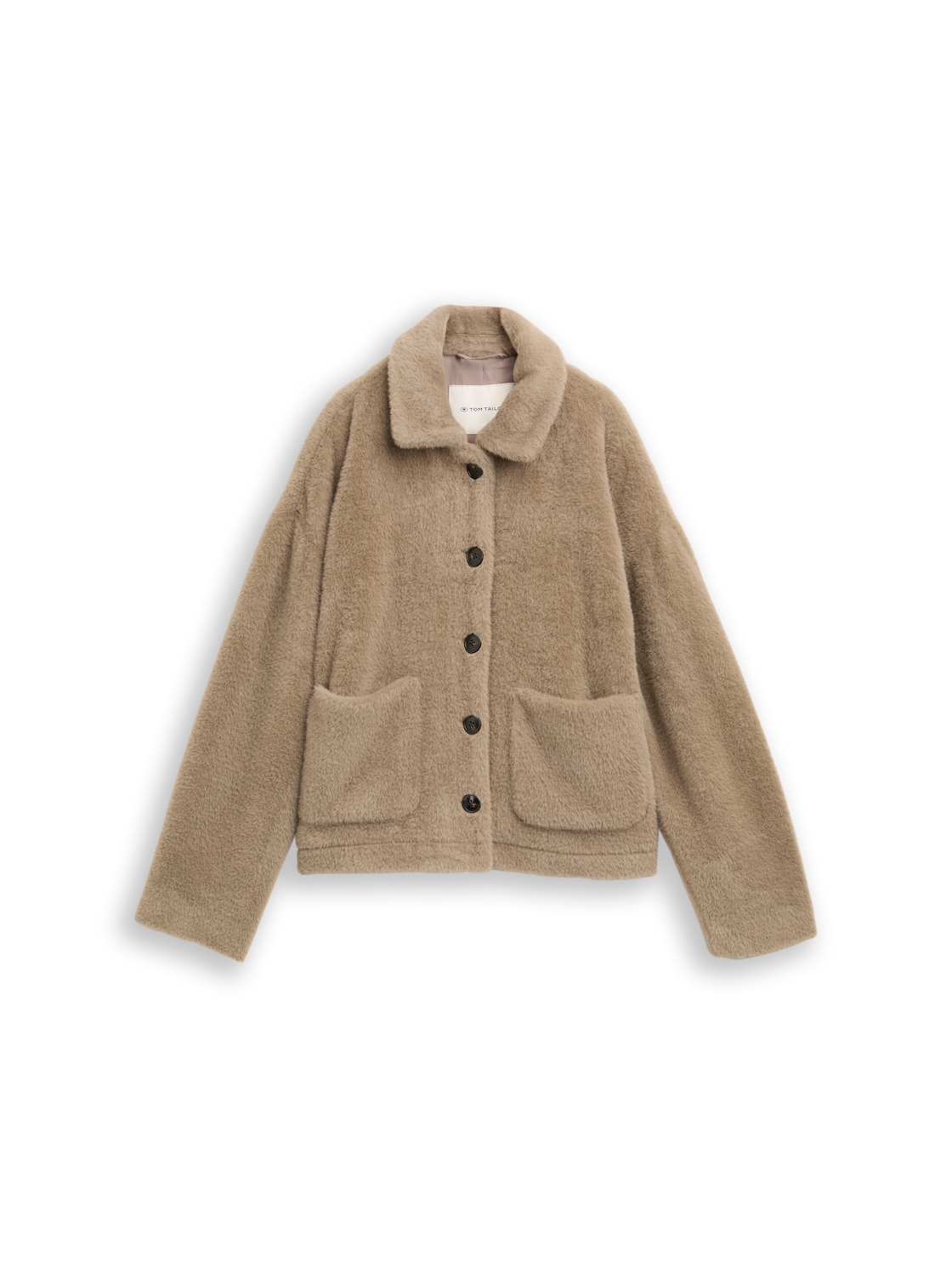 TOM TAILOR Damen Fake Fur Jacke mit Taschen, grau, Uni, Gr. XS TOM TAILOR Damen Fake Fur Jacke mit Taschen, grau, Uni, Gr. XS von Tom Tailor