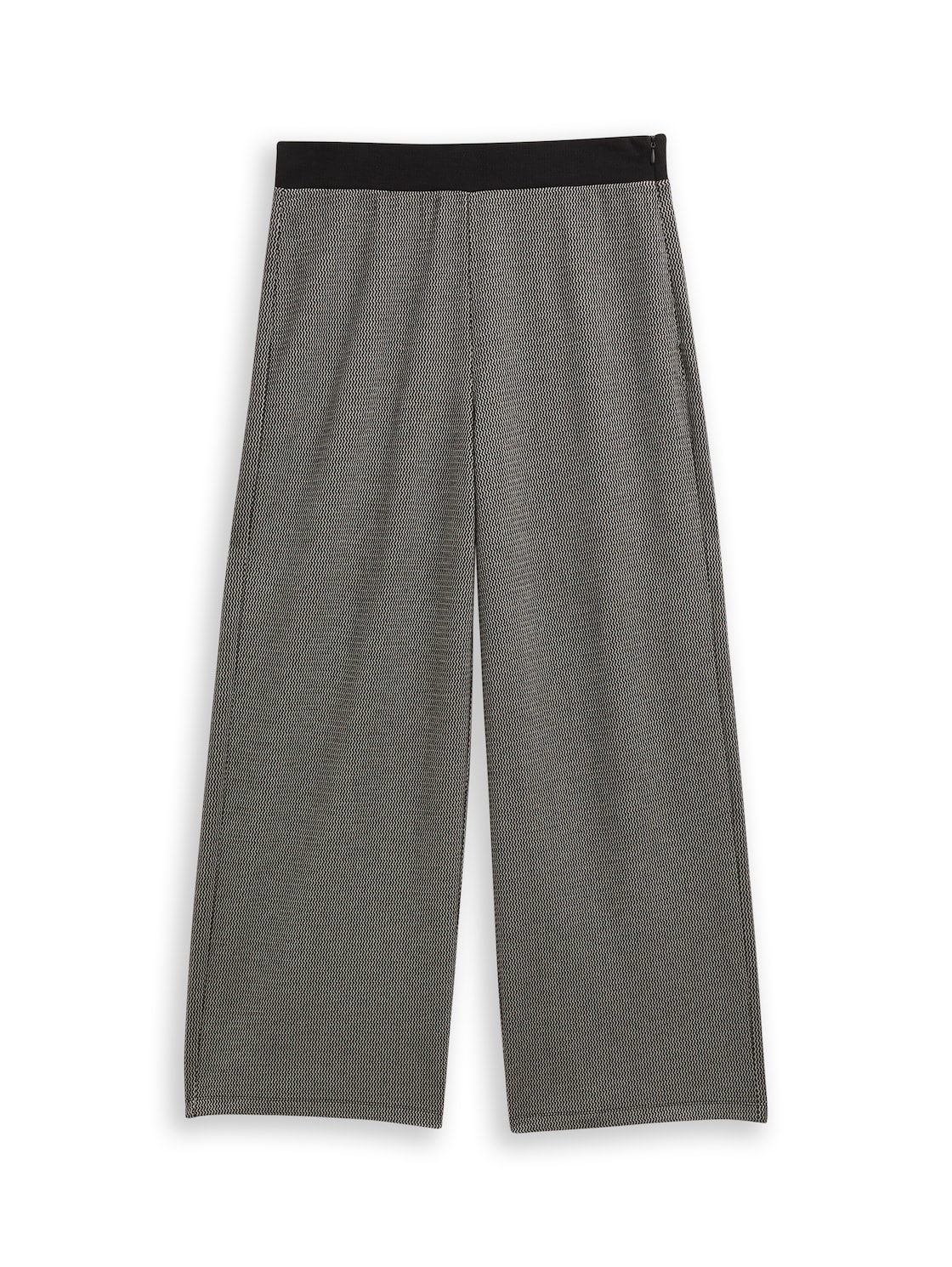 TOM TAILOR Damen Jacquard Culotte Hose, schwarz, Gemustert, Gr. 34/28 von Tom Tailor