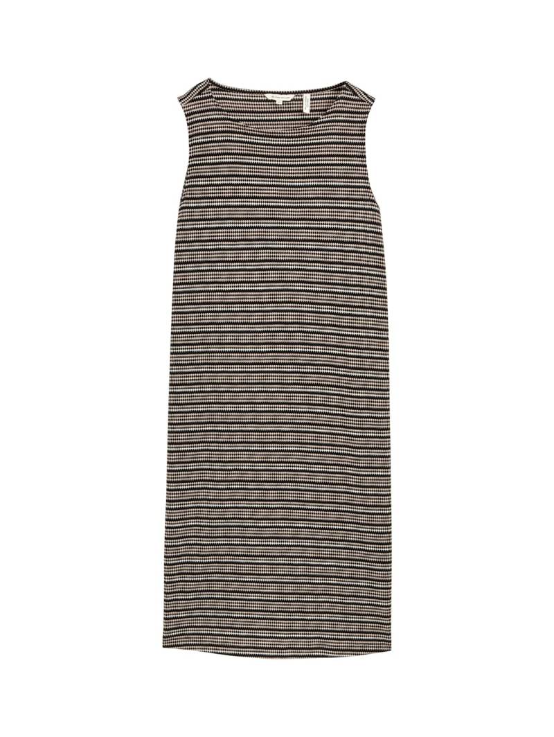 TOM TAILOR Damen Jacquard Kleid, schwarz, Gestreift, Gr. 44 von Tom Tailor
