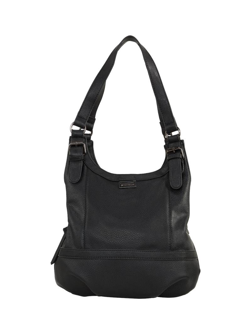 TOM TAILOR Damen TTJUNA Shopper mit Gürtelelement, schwarz, Uni, Gr. ONESIZE von Tom Tailor