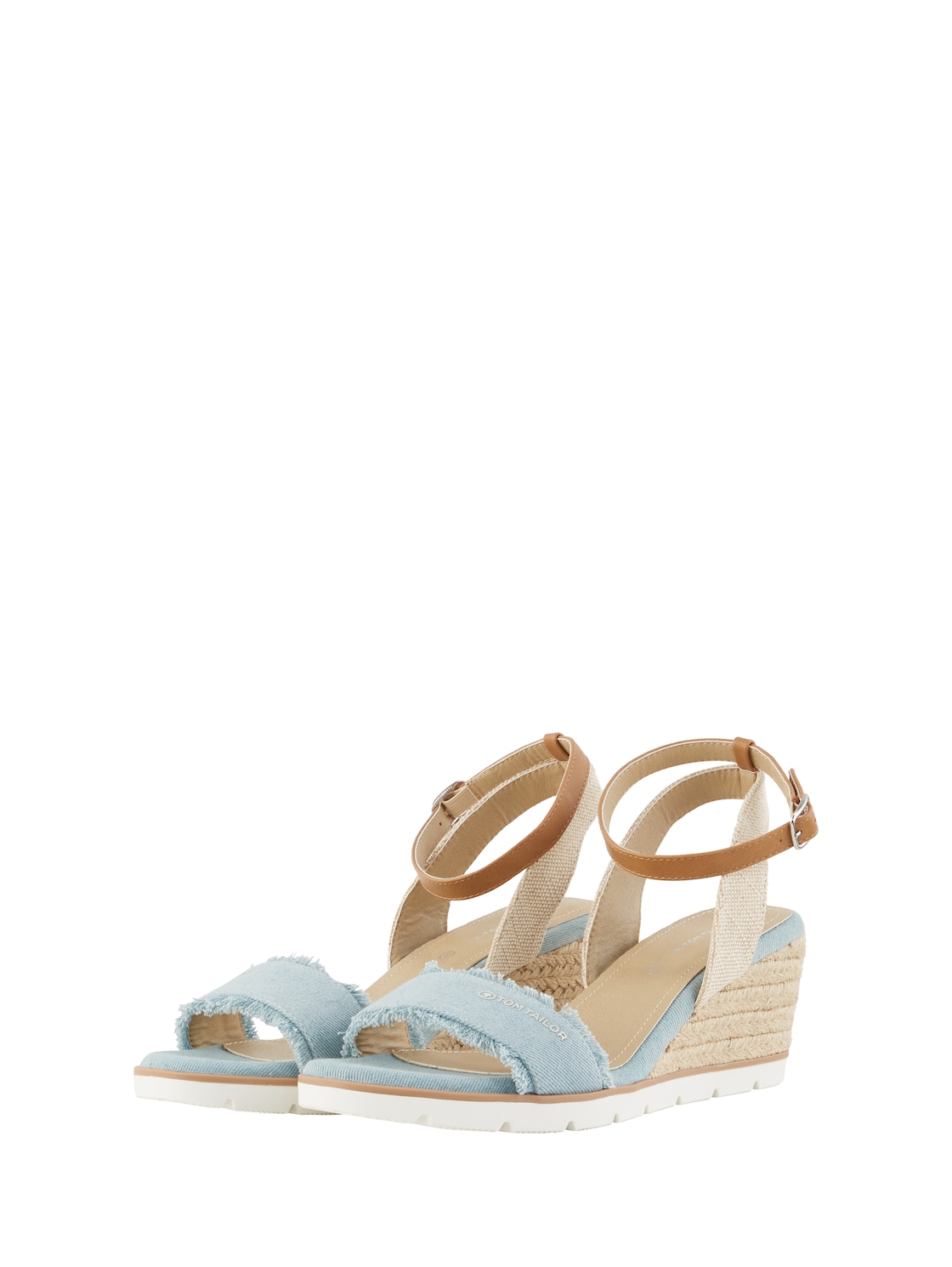 TOM TAILOR Damen Keilsandalette mit hochwertigem Kunstleder, blau, Uni, Gr. 40 von Tom Tailor