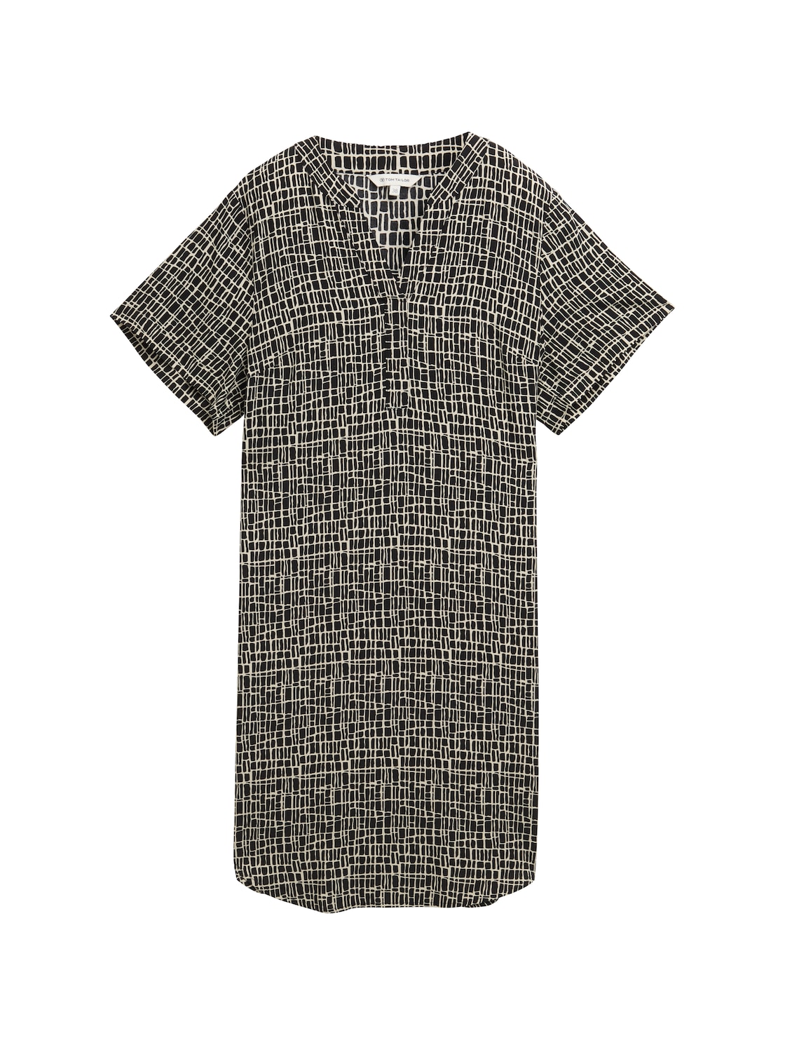 TOM TAILOR Damen Kleid aus Viskose, schwarz, Gemustert, Gr. 40 von Tom Tailor