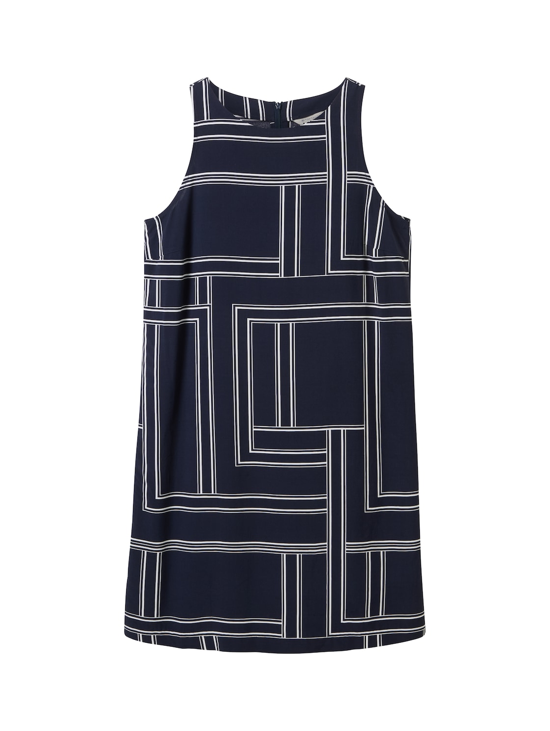 TOM TAILOR Damen Kleid mit Allover-Print, blau, Allover Print, Gr. 34 von Tom Tailor