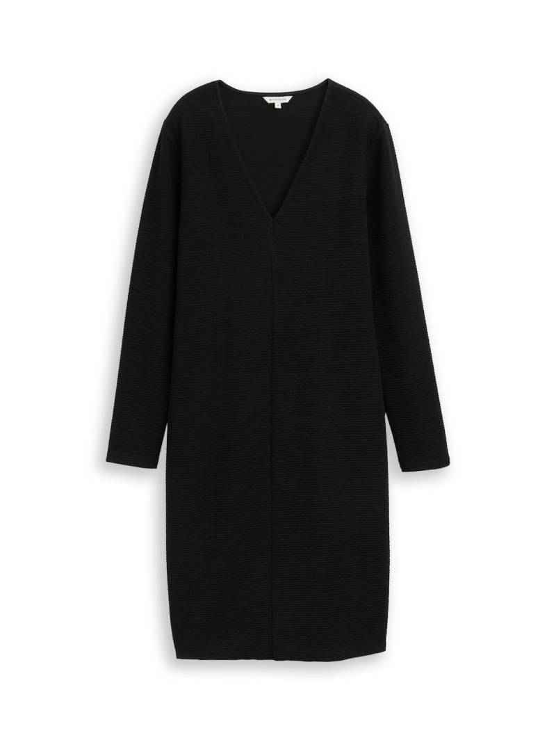 TOM TAILOR Damen Kleid mit Glitzer-Effekt, schwarz, Uni, Gr. 36 von Tom Tailor