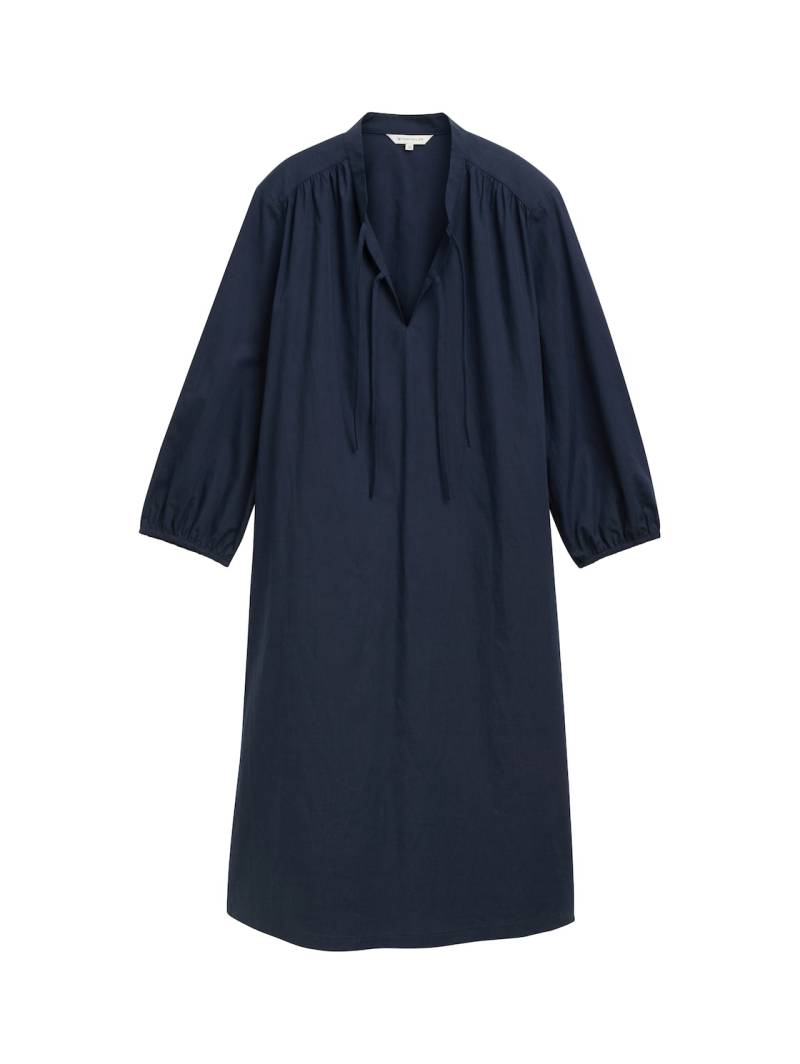 TOM TAILOR Damen Kleid mit Schnürdetails, blau, Uni, Gr. 44 von Tom Tailor