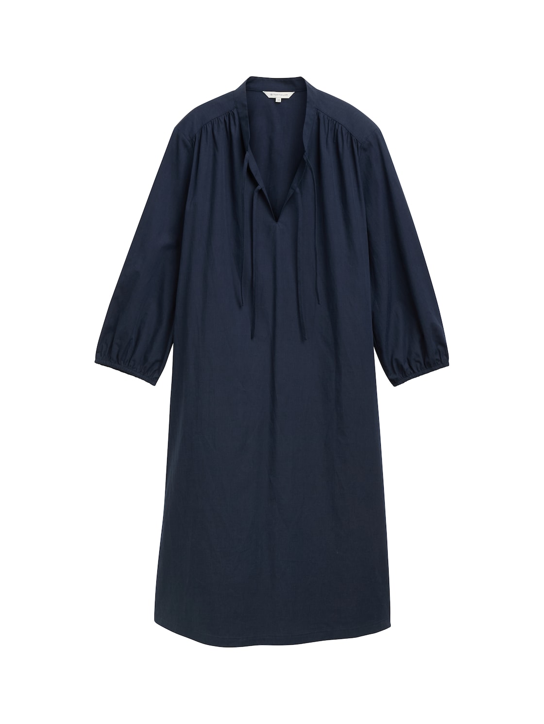 TOM TAILOR Damen Kleid mit Schnürdetails, blau, Uni, Gr. 46 von Tom Tailor