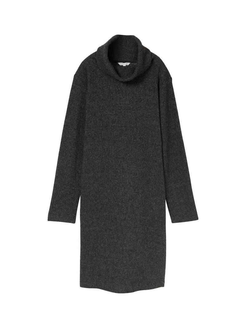 TOM TAILOR Damen Mini Strickkleid mit Rollkragen, schwarz, Uni, Gr. 36 von Tom Tailor