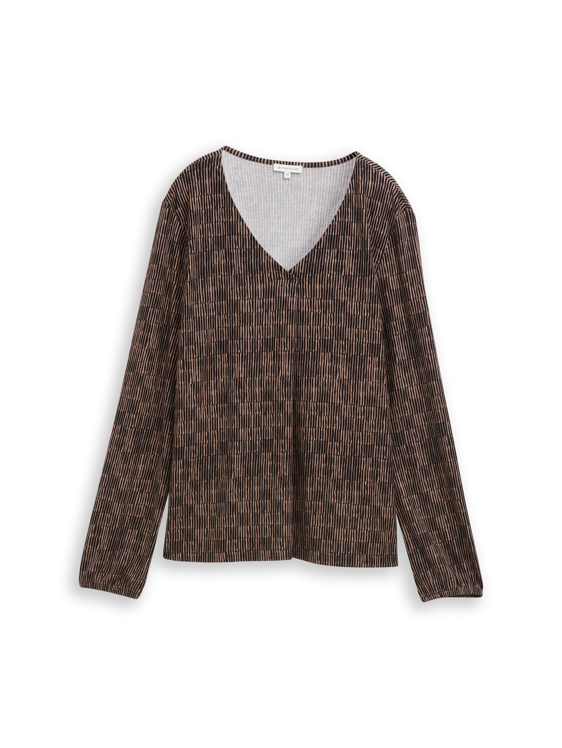 TOM TAILOR Damen Langarmshirt mit Muster, beige, Gemustert, Gr. XL von Tom Tailor