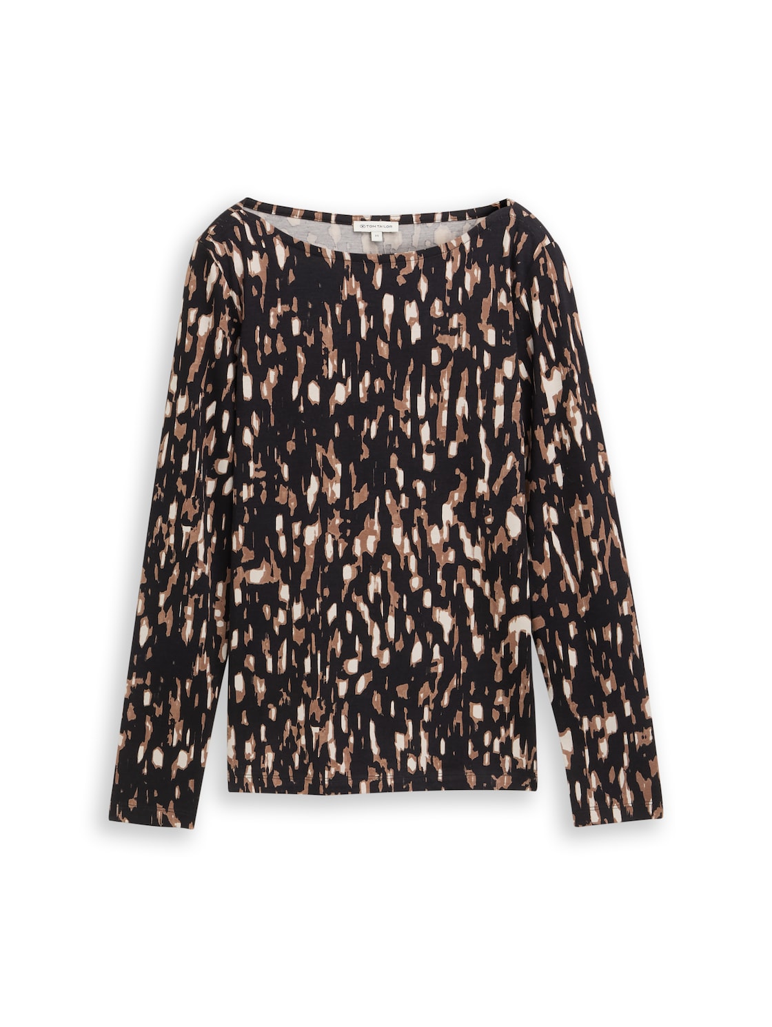 TOM TAILOR Damen Langarmshirt mit Muster, braun, Gemustert, Gr. S von Tom Tailor