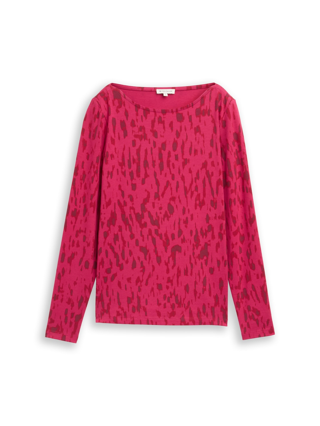 TOM TAILOR Damen Langarmshirt mit Muster, rot, Gemustert, Gr. L von Tom Tailor