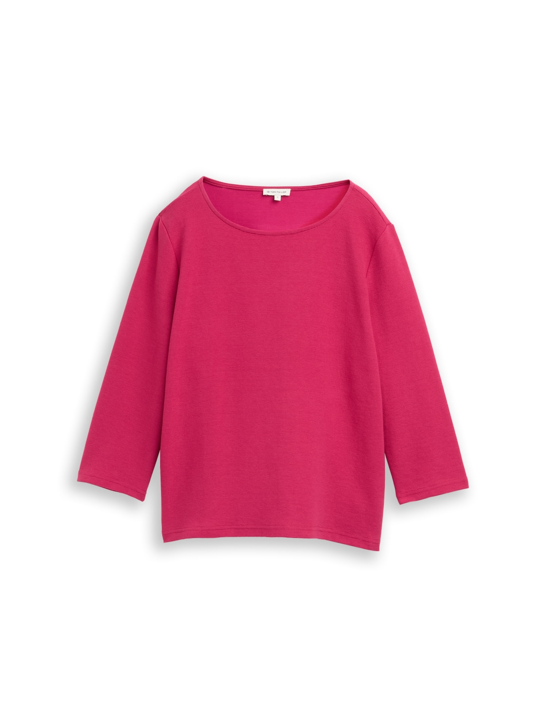 TOM TAILOR Damen Langarmshirt mit Ottoman-Struktur, bunt, Uni, Gr. XXL von Tom Tailor