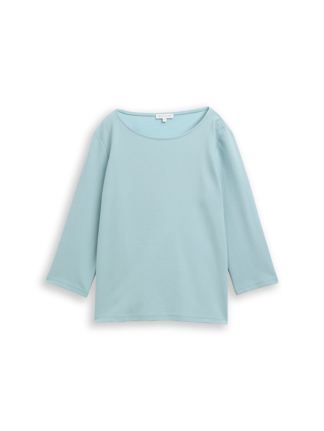 TOM TAILOR Damen Langarmshirt mit Ottoman-Struktur, grün, Uni, Gr. XXL von Tom Tailor