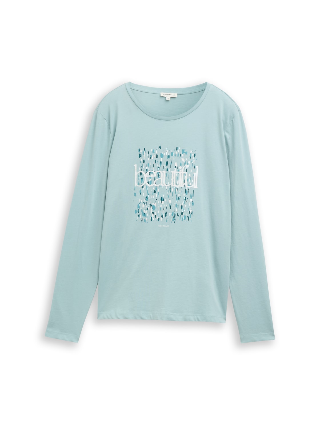 TOM TAILOR Damen Langarmshirt mit Print, grün, Uni, Gr. M von Tom Tailor