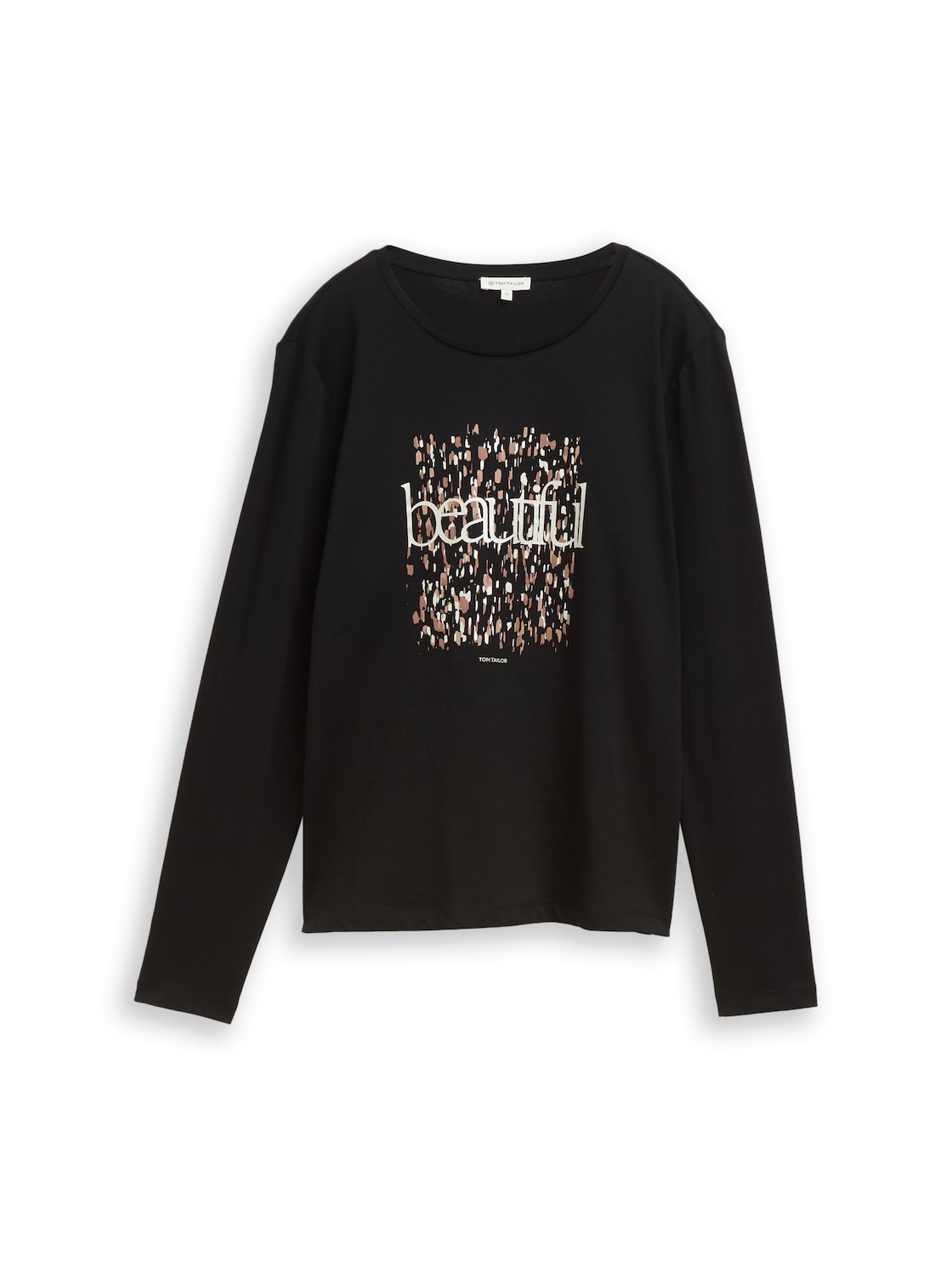 TOM TAILOR Damen Langarmshirt mit Print, schwarz, Uni, Gr. XS TOM TAILOR Damen Langarmshirt mit Print, schwarz, Uni, Gr. XS von Tom Tailor