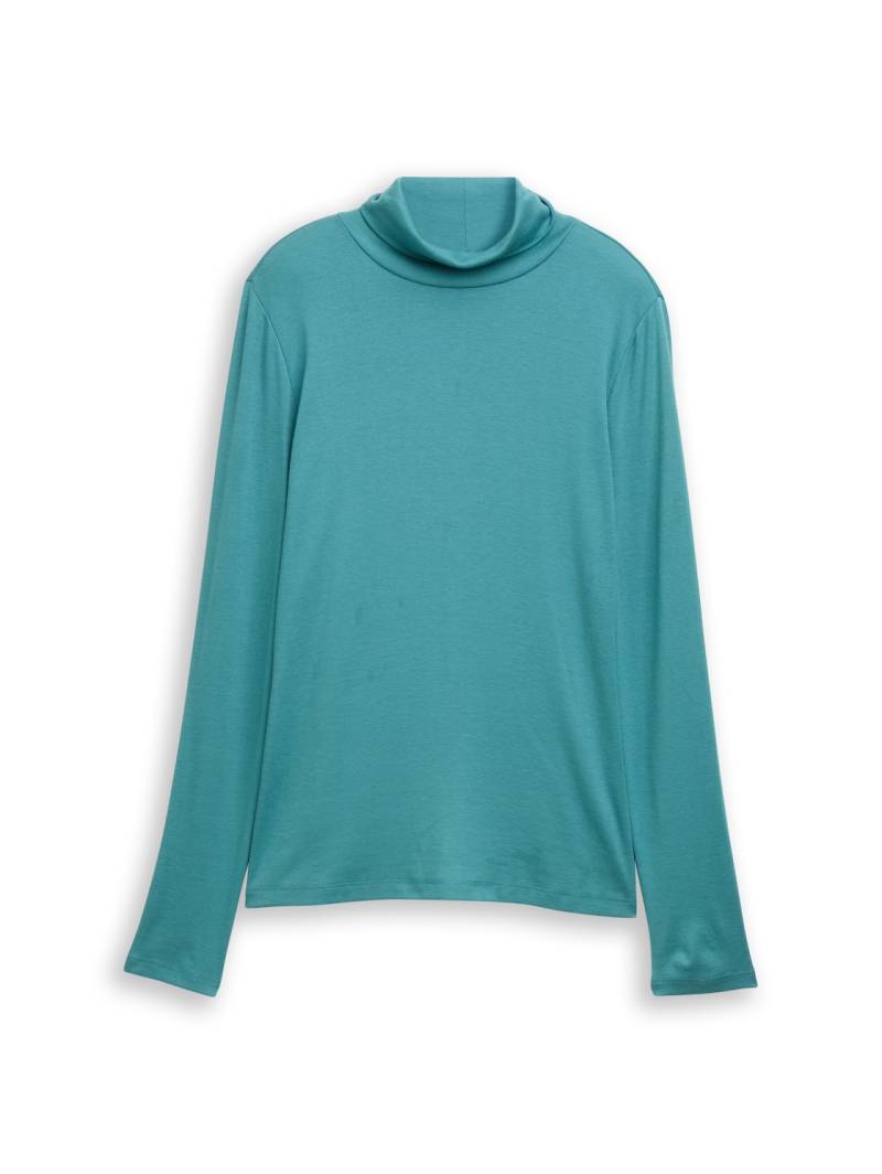 TOM TAILOR Damen Langarmshirt mit Rollkragen, blau, Uni, Gr. XS TOM TAILOR Damen Langarmshirt mit Rollkragen, blau, Uni, Gr. XS von Tom Tailor
