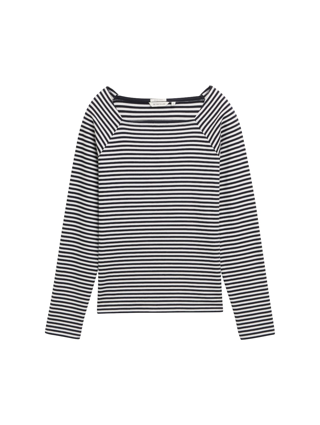TOM TAILOR Damen Langarmshirt mit Streifenmuster, blau, Gestreift, Gr. S von Tom Tailor