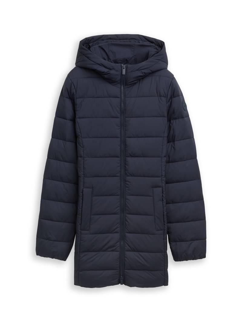 TOM TAILOR Damen Lightweight Steppmantel mit wasserabweisender Funktion, blau, Uni, Gr. S von Tom Tailor