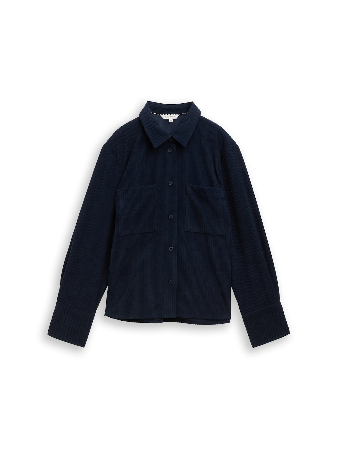 TOM TAILOR Damen Loose Fit Cordbluse, blau, Uni, Gr. 44 von Tom Tailor