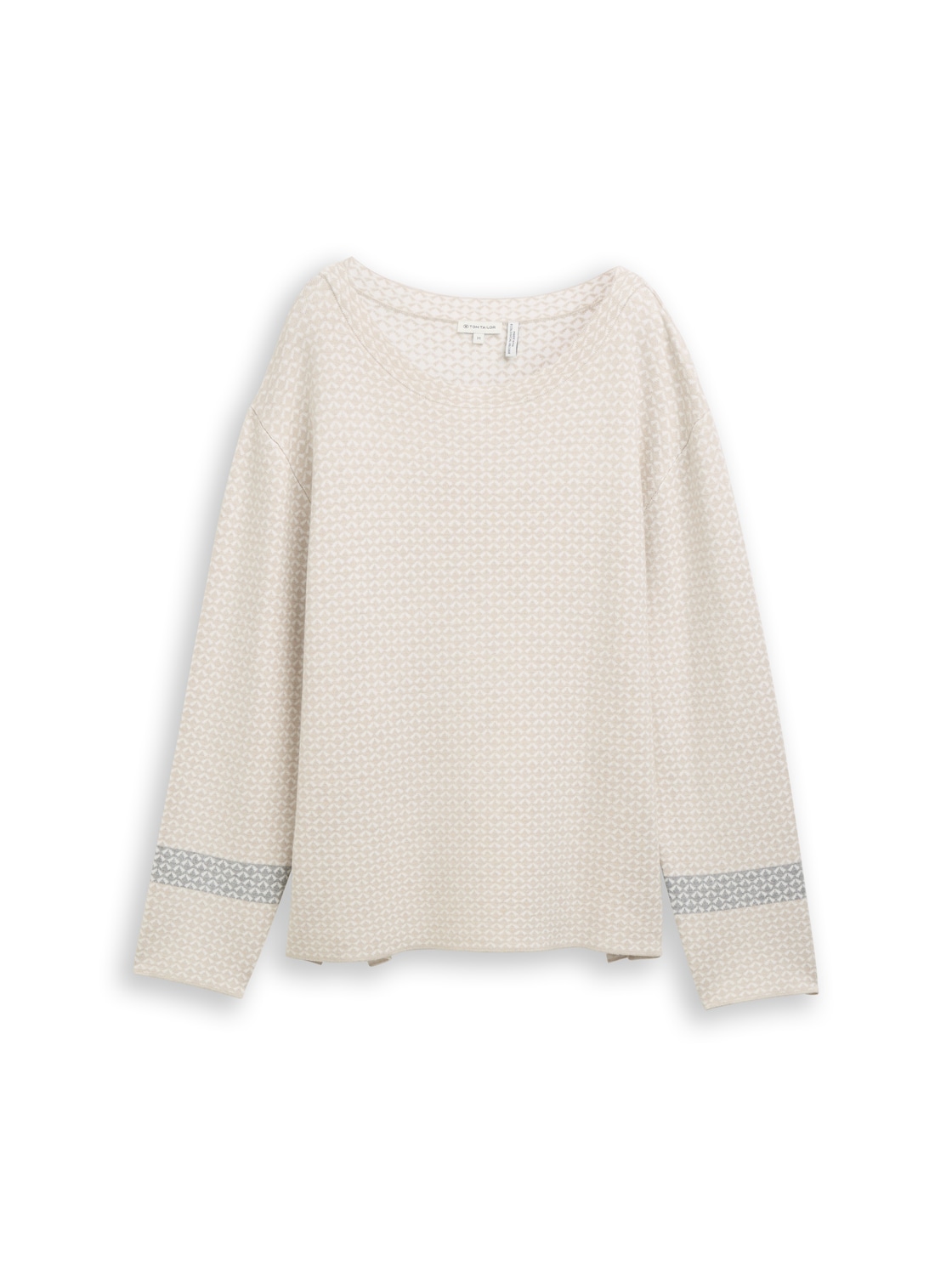 TOM TAILOR Damen Loose Fit Jacquard Strickpullover, beige, Gemustert, Gr. XS TOM TAILOR Damen Loose Fit Jacquard Strickpullover, beige, Gemustert, Gr. XS von Tom Tailor