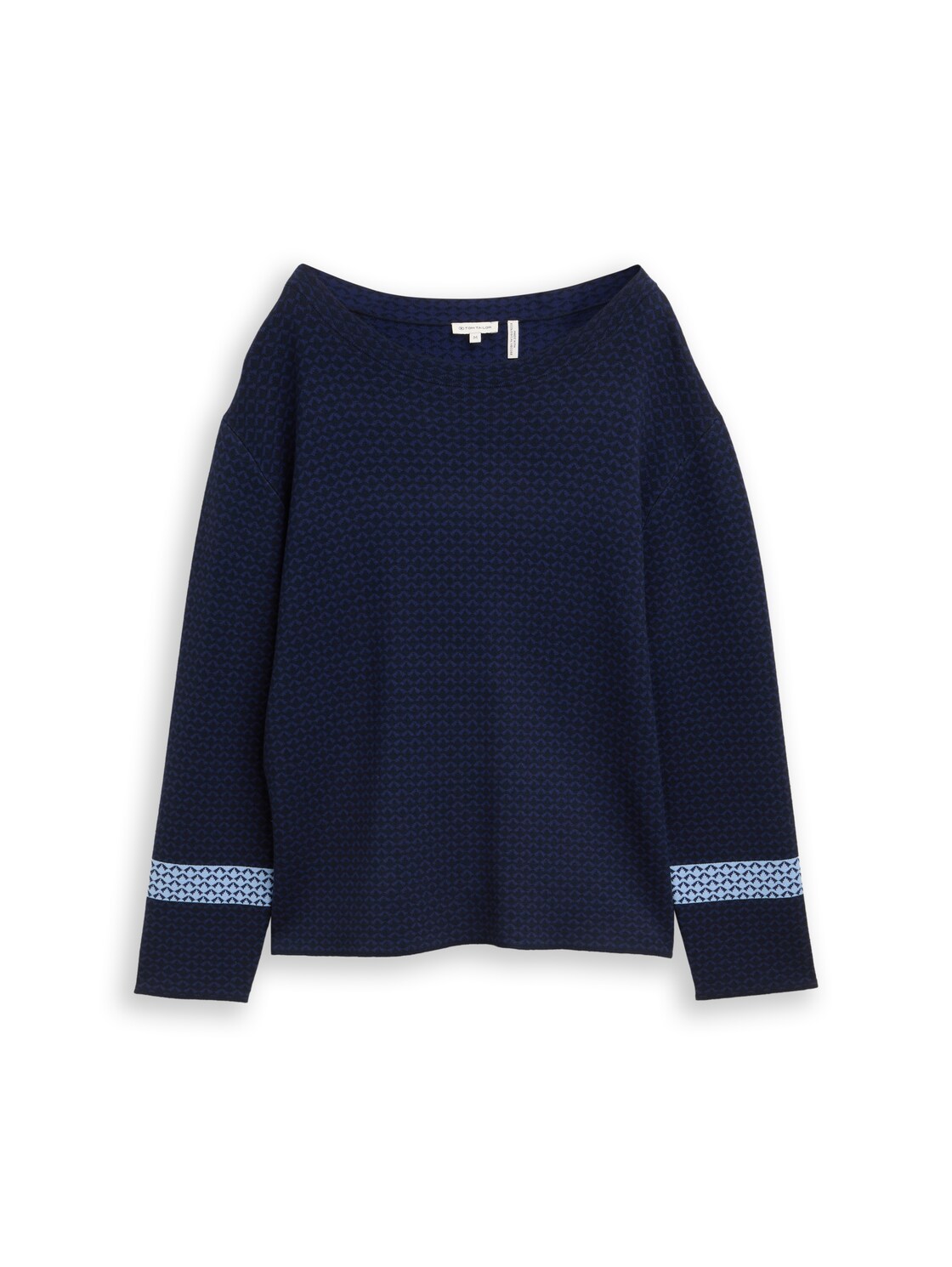 TOM TAILOR Damen Loose Fit Jacquard Strickpullover, blau, Gemustert, Gr. XS TOM TAILOR Damen Loose Fit Jacquard Strickpullover, blau, Gemustert, Gr. XS von Tom Tailor