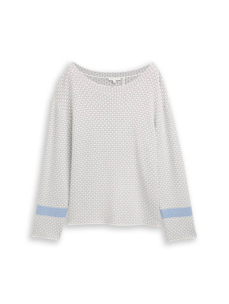 TOM TAILOR Damen Loose Fit Jacquard Strickpullover, grau, Gemustert, Gr. XS TOM TAILOR Damen Loose Fit Jacquard Strickpullover, grau, Gemustert, Gr. XS von Tom Tailor