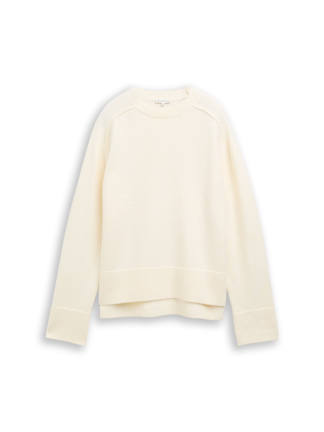 TOM TAILOR Damen Loose Fit Strickpullover, weiß, Uni, Gr. M von Tom Tailor