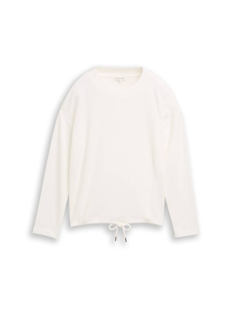 TOM TAILOR Damen Loose Fit Sweatshirt, weiß, Uni, Gr. XXXL von Tom Tailor