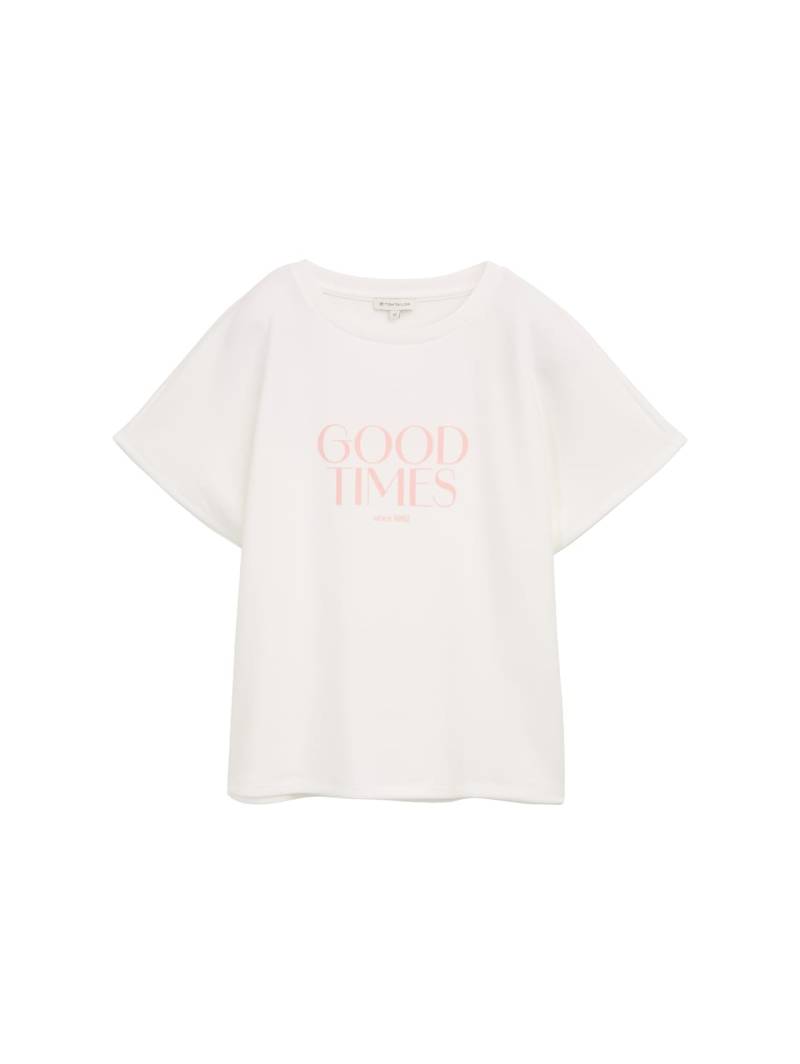 TOM TAILOR Damen Loose Fit T-Shirt mit Print, weiß, Uni, Gr. S TOM TAILOR Damen Loose Fit T-Shirt mit Print, weiß, Uni, Gr. S von Tom Tailor