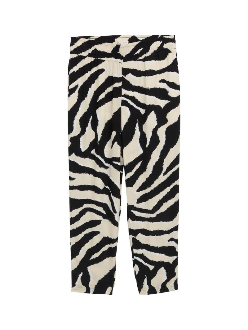 TOM TAILOR Damen Loose Slim Hose, braun, Gemustert, Gr. 36/28 von Tom Tailor